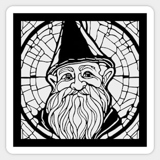 Stained Glass Gnome (White) Sticker